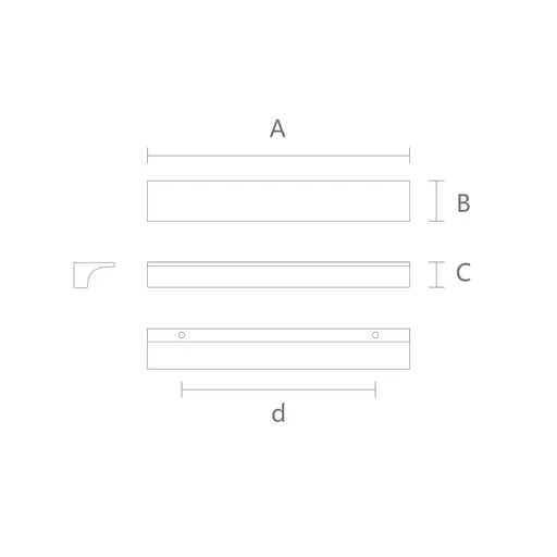 Flat rectangular wood cabinet knobs oak